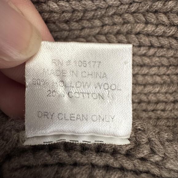 Ulla Johnson Sweater Womens Medium Brown Cable Knit Short Sleeve Shawl Collar - Picture 8 of 13